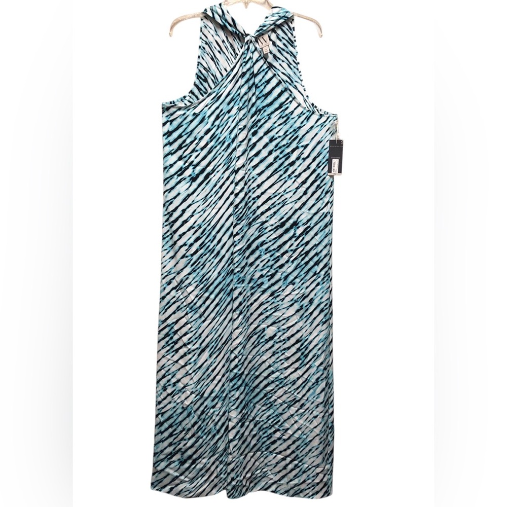 WORTHINGTON N.W.T. Blue and White Tiger Stripe Sleeveless Maxi Dress.Size XL.‎